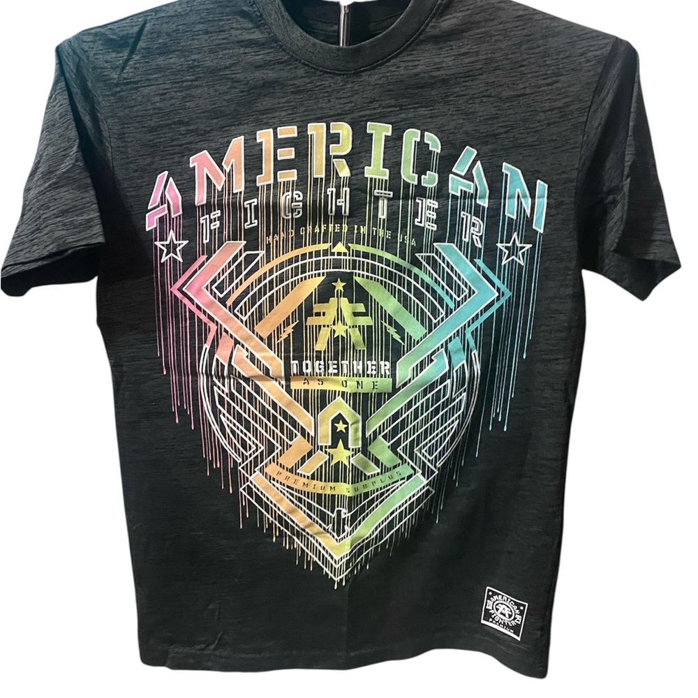 American Fighter Charcoal Multi Color Graphic Tee